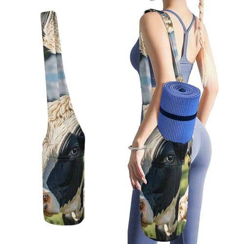 Sac de tapis de yoga en toile noir et blanc pour le voyage
