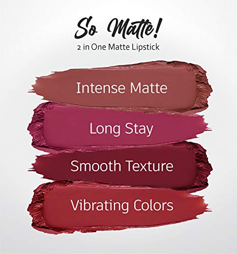 Image of Colors Queen 2 in 1 Matte Lipstick | Lip Matte | Long Lasting Gloss, Waterproof, Non Transferable | (40 - Shimmer Maroon 8g)