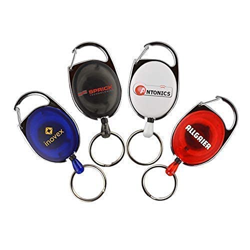 Porte-clés yoyo forfait de ski bleu transparent Schmalz Werbeservice