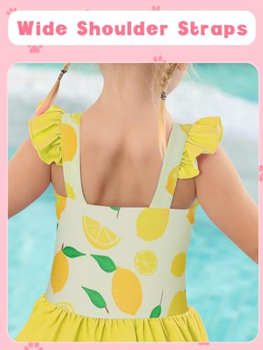 Image of Toddler Girls One Piece Ruffle Swimsuit Mermaid Bathing Suit 2-7Y | UPF 50+ quick-dry girls swimsuit,Cute flutter sleeves and ruffled hem,Mermaid Swimwear for pool,party,beach vacation.