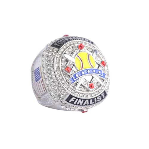 Image of 2 pcs Pack or 12 pcs Pack Softball Championship Trophy Ring Award Gift for Tournament Champion Team palyers Awards Trophy on Side Size 9.5