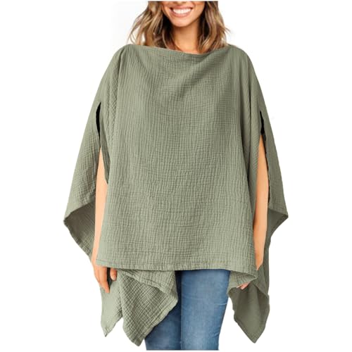 Image of Konssy Muslin Nursing Cover for Breastfeeding, 360° Full Privacy Breathable 100% Cotton Breastfeeding Cover, Multi-use Carseat Canopy(Fog Green)