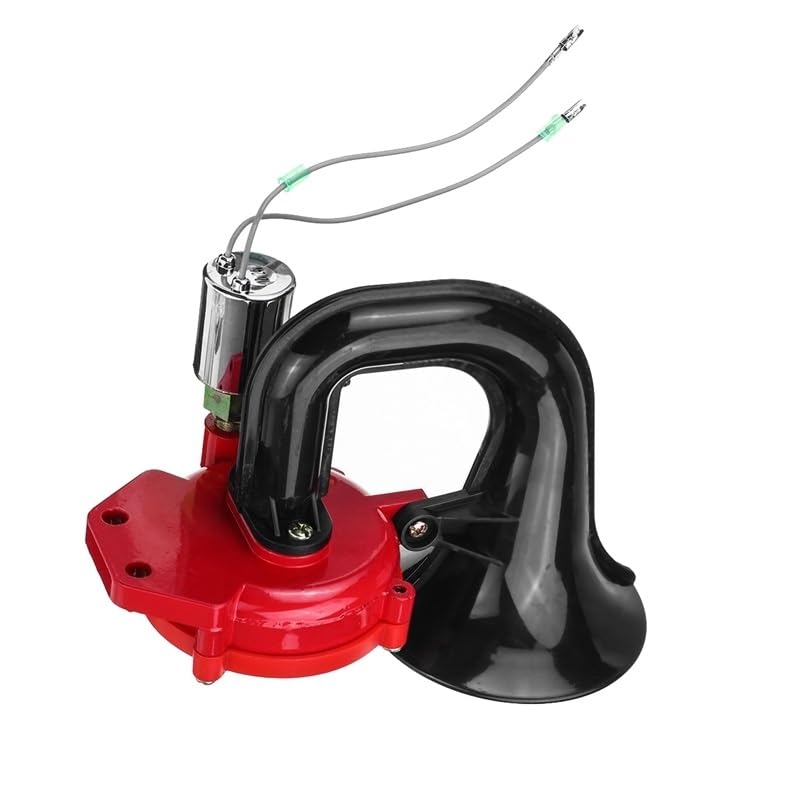 Dwutonowy klakson, 12V 200dB Elektryczny klakson samochodowy Czerwony Czarny 215x145mm do samochodu ciężarowego motocykla