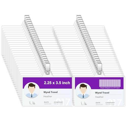 Fushing Name Card Holders with Clip – Transparent ID Badge Holder Fushing Name Card Holders with Clip – Transparent ID Badge Holder