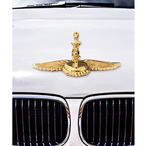 Image of Goddess Hood Ornaments for Cars Angel Flying Wings Logo Car Front Bonnet Stand Cars Metal Stickers Decals 3D Emblem Badge Auto Sticker Symbol Hood Ornament for Trucks Vehicle (Golden)