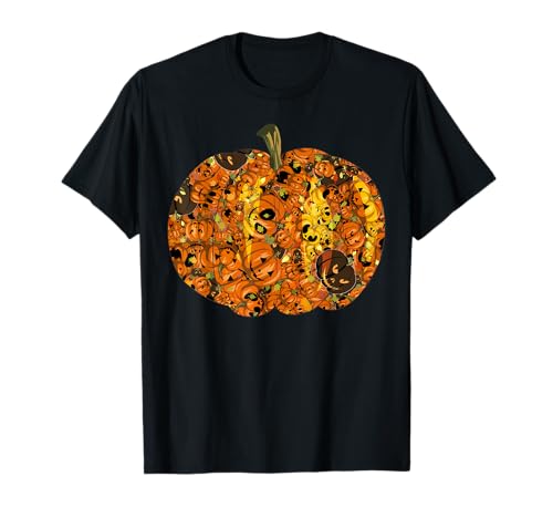 Halloween Pumpkin Tee Divertente Jack-O-Lamtern Autunno Ringraziamento Maglietta