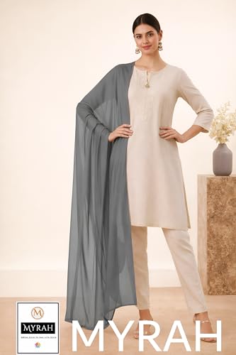 Image of MYRAH Chiffon Solid Casual Daily Use Dupatta For Women's & Girls Length - 2.50 Meter