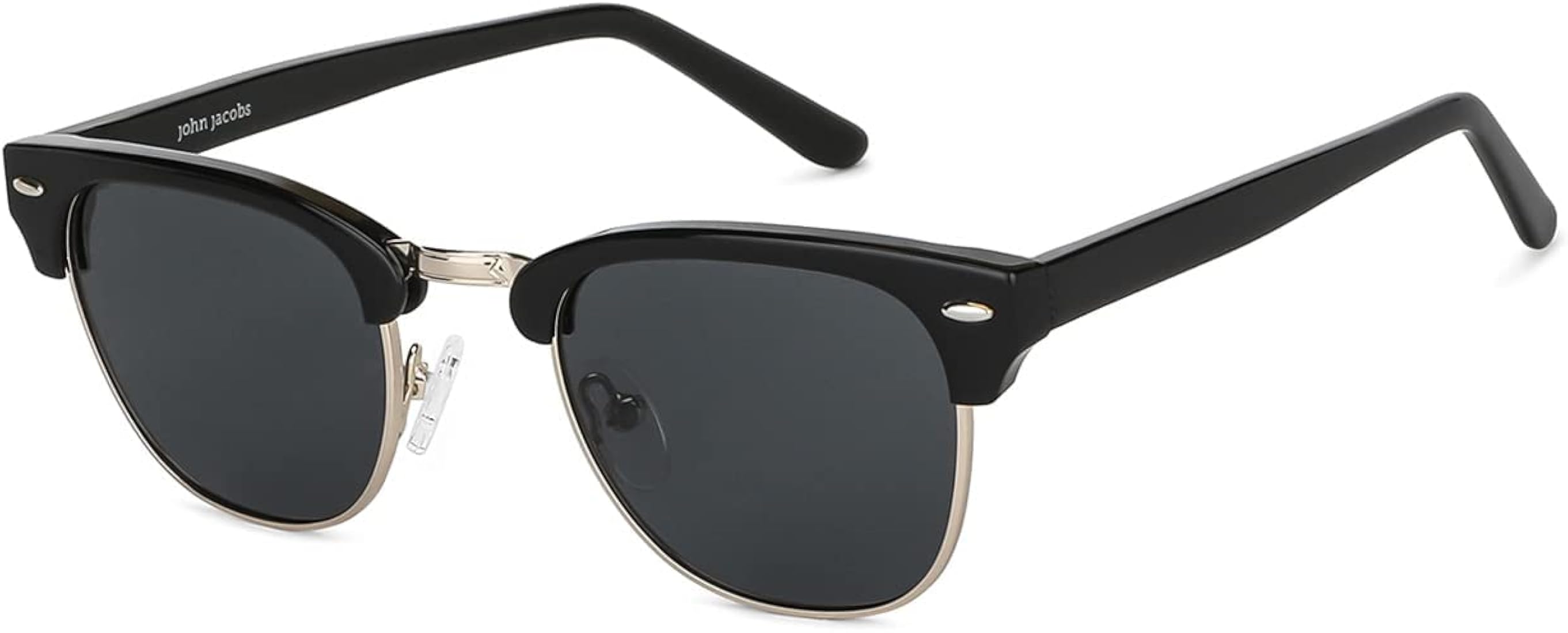 John Jacobs | Black Grey Round | Premium & Stylish| Polarized and 100% UV Protected Sunglasses | For Men and Women | Small | JJ S13088S - Pack of 1