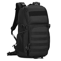 HUNTVP Militär Rucksack 25L Bundeswehr Rucksack Herren Taktischer Angelrucksack Wasserdicht Miltec MOLLE Tactical Backpack für Herren Damen Sport Radfahren Outdoor Camping, Schwarz