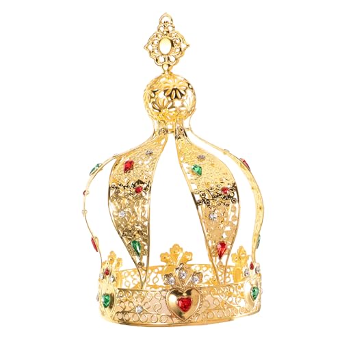 Ipetboom Decoración para Tartas Metálica Princesa con Diseño y Cristal para Fiestas de Cumpleaños y Bodas Adorno Elegante para Pastel Royal y Shower