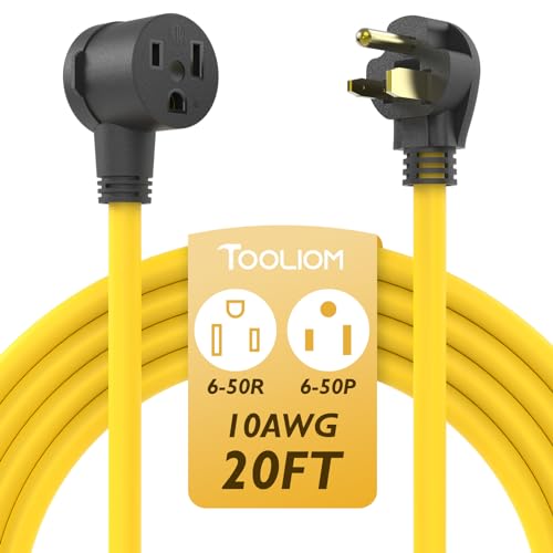 TOOLIOM 30A 10AWG 20FT Welder Extension Cord 6-50P to 6-50R Heavy Duty Power Extension Cord for Welding Machines with ETL Approved