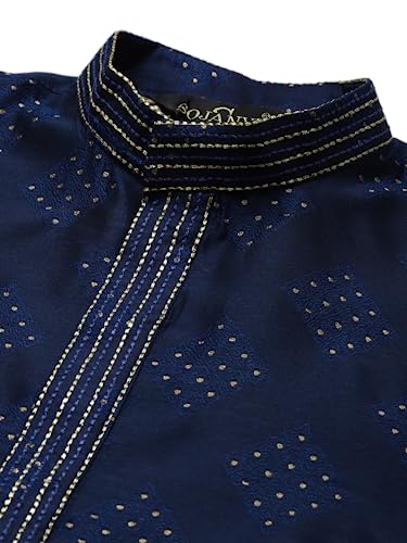 Sojanya (Since 1958 Men'S Jacquard Silk Self Design Indian Traditional Ethnic Dresses Only Long Kurta4