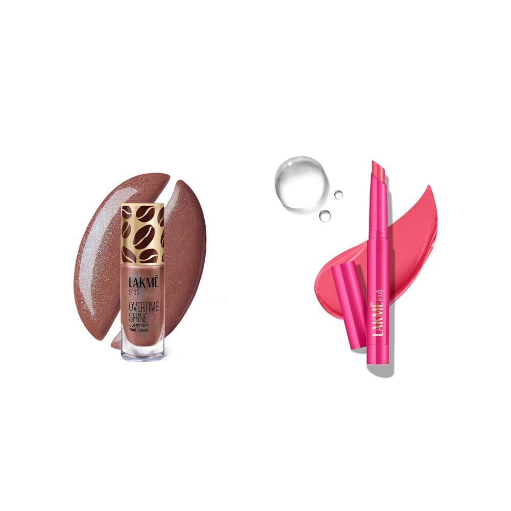 Lakme 9 to 5 Overtime Shine Nail Polish - Coffee Edit-13 Brew-tifulDay 6ml Lakme 9 to 5 Forever Matte Lip Crayon, Power Pink 1.1g-picture-54