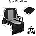 Romswi Folding Stadium Seat Bleacher 2PK Portable Outdoor Floor Folding Stadium Chair with Armrest,Back Support,Cup Holder,Mesh Bag and Hide Hooks