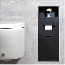 Stainless Steel Shower Niche, Wall Niche, Stainless Steel Shower Nich Stainless Steel Shower Nich, Storage Toilet Paper Holder Shower Niche,Black-66x20x14cm