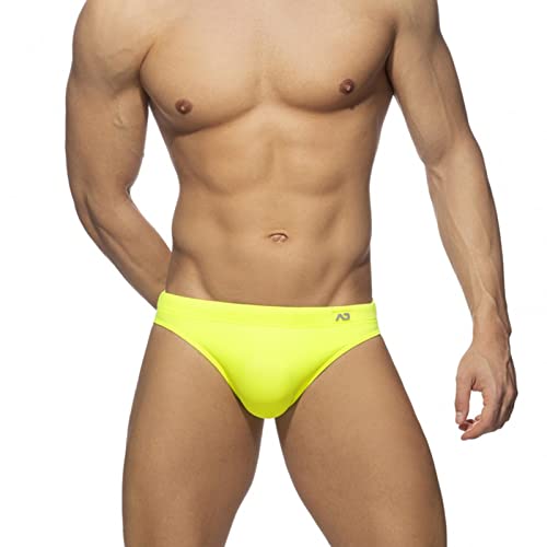 Mens Swim Briefs Sexy Bikini Swimwear Quick Dry Drawstring Retro Swimsuit with Pad Green2