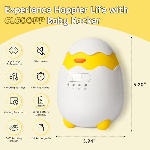 Baby Sleep Soothers Rechargeable Baby Rocker for Stroller Pram Baby Vibrating Soother Portable Baby Bouncer Stroller Rocker with 5 Vibration Intensities 4 Timing Modes for Newborn Registry Shower Gift - Image 7