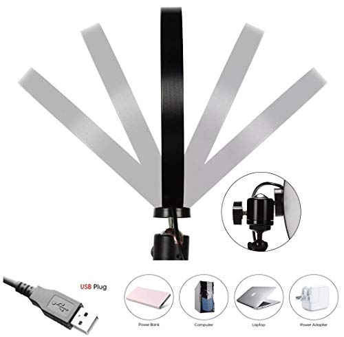 Iluminador Ring Led RL10A USB 26cm Controle Cor e Luminosidade com Tripé 2,0m