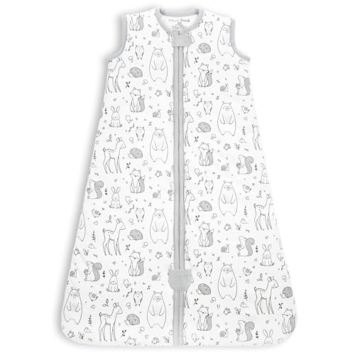Image of Organic Cotton Baby Wearable Blanket 1.0 TOG Sleep Sack 0-6 Months 1-Pack | Breathable, Lightweight, Soft, 100% Organic Cotton, GOTS & OEKO-TEX Certified, Baby Essential by Mama Cheetah
