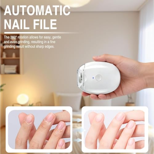 Image of AJIGNA MART Automatic Electric Nail Grinder & Trimmer with LED Light | Rechargeable Nail File, Nail Shaper & Polisher | 3 Speed Settings | Safe Nail Care for Adults, Kids & Seniors | Portable Electric Nail Clipper