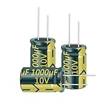 Cermant 20pcs 10V 1000UF Capacitor 8x12MM(0.31x0.47in) High Frequency Aluminum Electrolytic Capacitors for TV, LCD Monitor, Game