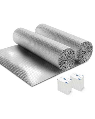 Reflective Radiator Foil Energy Saving Insulation with 3M Self-Adhesive Pads Easy to Install Cut to Size Reduce Heat Loss & Lower Bills 2pk Covers 18+ Radiators (10m x 60cm)
