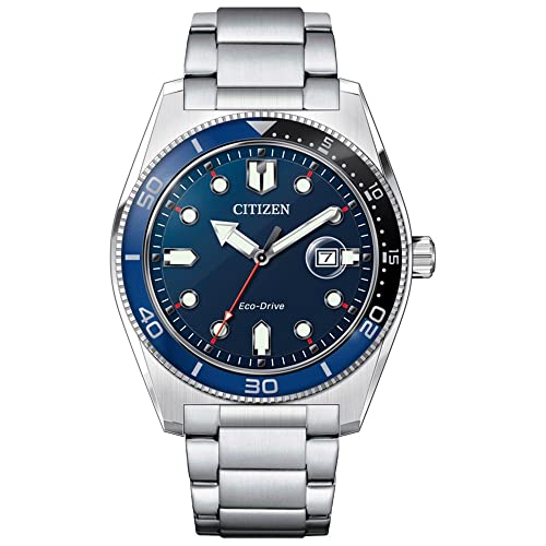 Citizen Montre solaire pour homme Eco-Drive en acier inoxydable avec bracelet en acier inoxydable - AW1761-89L, Bracelet