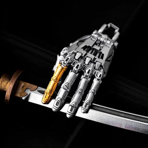 Mechanical Bionic Hand Pendant, Movable Finger Joints Robot Hand Charm Jewelry, Steampunk Mechanical Hands Pendant Necklace, Suitable for Every Punk Lover3