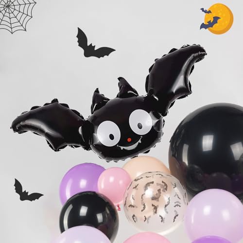 Kozee KOZEE123 Pink Purple Black Halloween Balloon Garland Arch Kit 122Pcs With Cute Bat Ghost Mylar Foil Balloons For Girls Two Spooky Halloween Birthday Baby Shower Party Decorations Horror Boo Day Party Supplies thumb #4