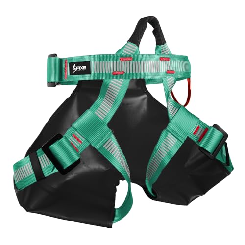 FIXE - Arnés CANYON para Barranquismo Talla Única con Hebillas de Bloqueo, Costuras Rojas de Seguridad y Zonas Reforzadas, Bolsa Transpirable, Cintura Ajustable hasta 120 cm, Certificado EN12277