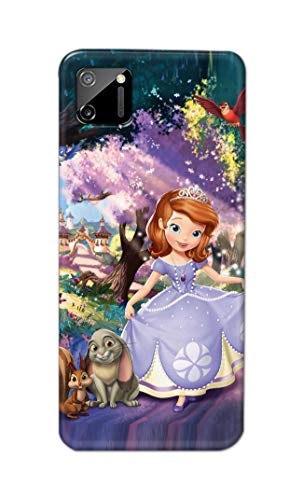 Image of PRINTFIDAA Cartoon Little Girl with Crown and Pet Animals Printed Designer Hard Case for Realme C11 (2020) (6.5 inch) Back Cover -(e) RPM1008