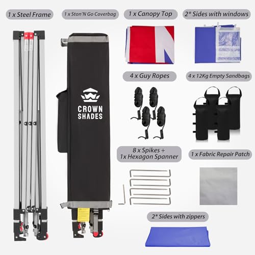 Pop Up Gazebo with 4 Sides, 3m x 3m Waterproof Pop Up Tent, Center Lock One Push Instant Garden Shelter, Heavy Duty Gazebo with Carry Bag, Bonus 8 Stakes and 4 Ropes 6 Pop Up Gazebo with 4 Sides, 3m x 3m Waterproof Pop Up Tent, Center Lock One Push Instant Garden Shelter, Heavy Duty Gazebo with Carry Bag, Bonus 8 Stakes and 4 Ropes - Image 6