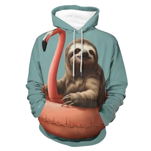 Hoodie manches longues flamant rose paresseux confortable en taille S unisexe