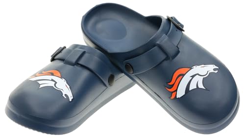 FOCO Open Back Buckle Clog – Comfortable Slip-On Sandals for NFL Fans, Denver Broncos, Large