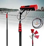 DRFGNF Verstellbare Solarpanel-Reinigungsbürste mit 30 cm Bürstenkopf und 20 m Wasserschlauch, Fensterputz-Set für effiziente Solaranlagenwartung und Hausreinigung