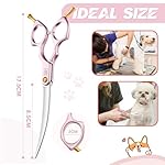 6.5 Zoll Hundeschere Fellschere Gebogene Für Hunde und Katze Grooming Schere mit Ultraleicht Weltraum Aluminium Griff,JP 440C Steel Profi Fellschere Hunde für Hundefriseur und Anfänger – Bild 5