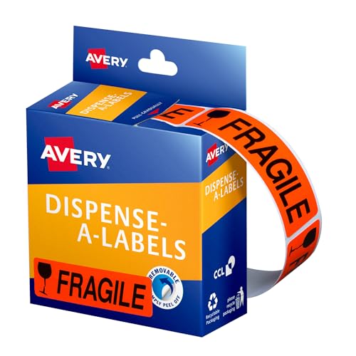 Avery Fragile Dispenser Labels, 64 x 19 mm, 125 Labels (937252)