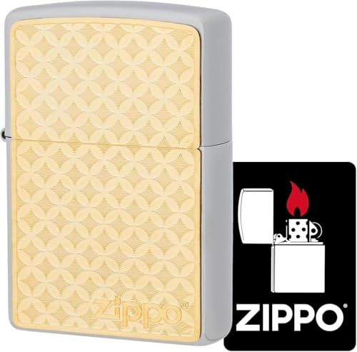 Encendedor Zippo con placa dorada resistente al viento miniatura 2