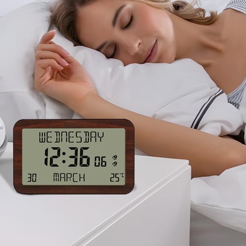Reloj despertador digital de viaje y dormitorio con pantalla nitida y soporte multilingue 3