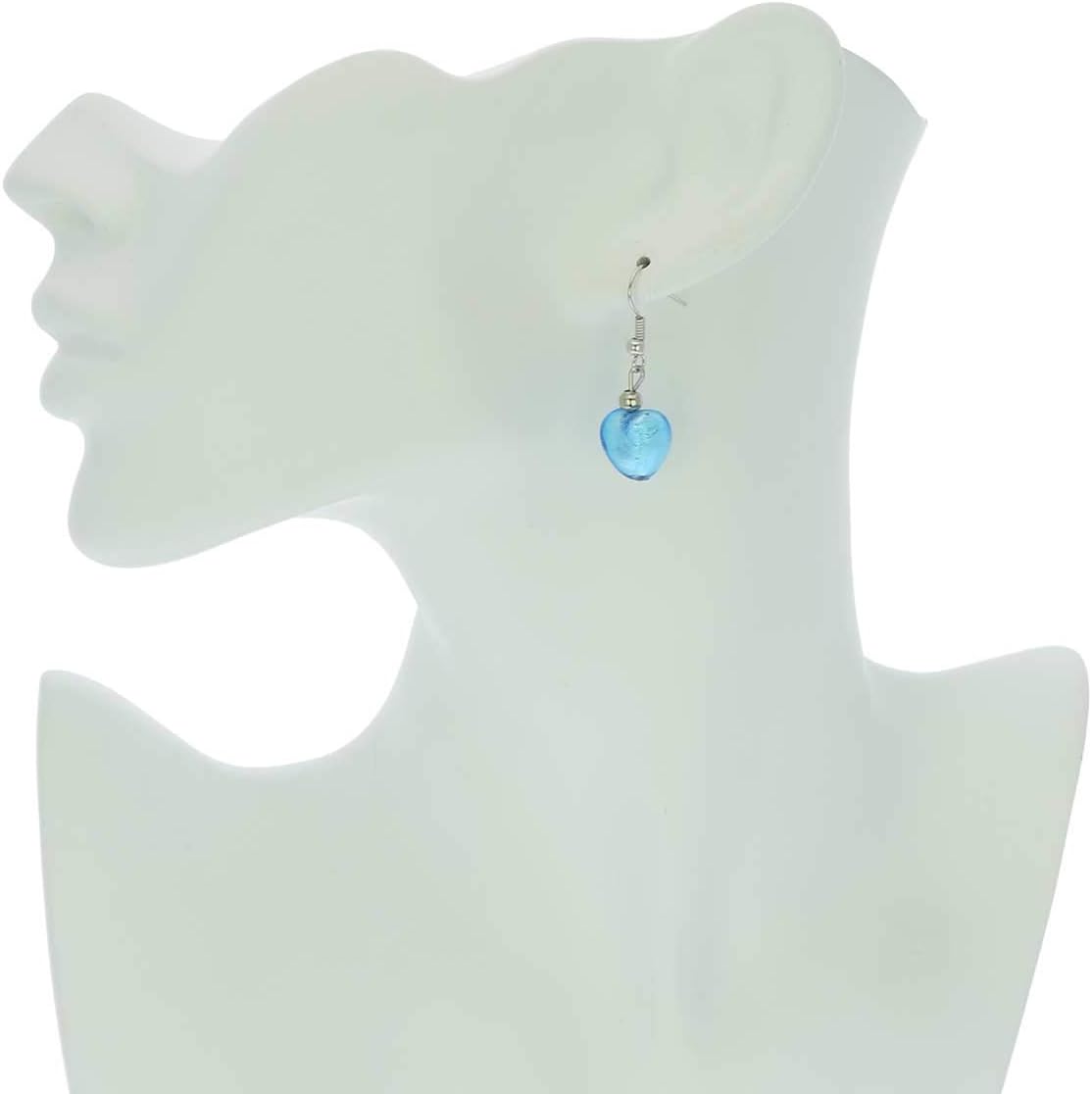 Glass Of Venice Murano Glass Heart Earrings - Sky Blue