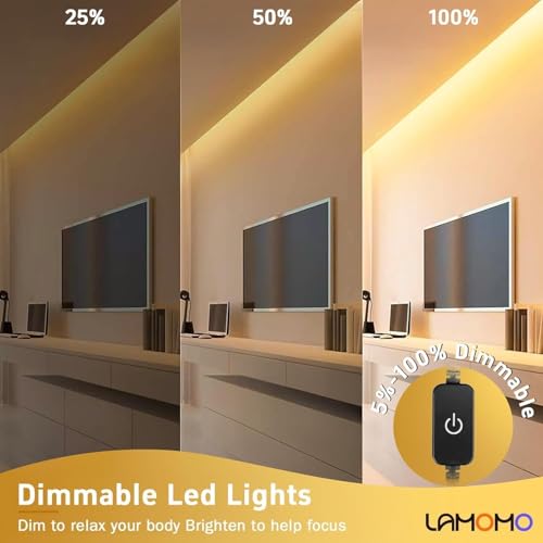 Lamomo Outdoor LED Strip Light 20m,Dimmable Warm White LED Neon Rope Strips,3...