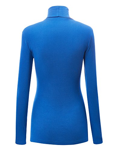 Image of Lock and Love Women's Turtleneck Top Lightweight Long Sleeve Slim Fit Pullover, Soft Rayon Stretch Layering Basic, S-3XL