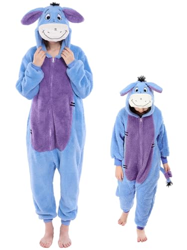 El Mejor Listado de Pijamasc los 5 mejores. 42 GONAAP - Pijama para adultos, disfraz de sherpa de animal de una pieza, disfraz de cosplay para mujeres y hombres, Azul, 13-14 Years