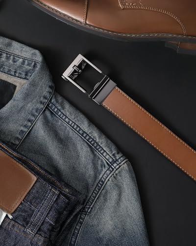 Image of CHAOREN Leather Ratchet Belt Men - Mens Belts Casual Accessories for Every Occasion (35mm)