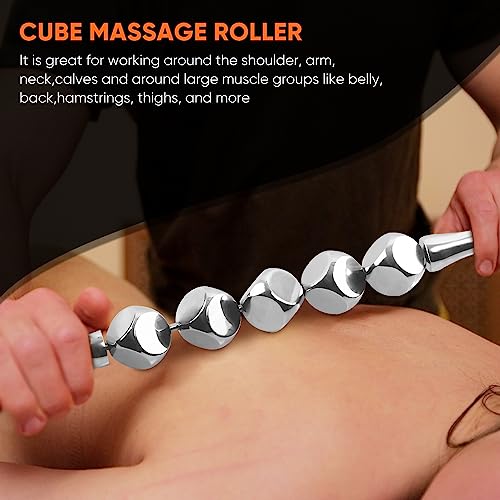 ONUEMP 2pcs Stainless Steel Massage Rollers for Ice Body Sculpting, Maderoterapia Kit Colombiana Professional, Cellulite Massager Roller, Lymphatic Drainage Massager, Cellulite Remover for Leg Back