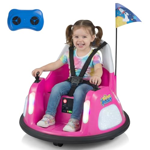COSTWAY 12V Auto Tamponneuse Enfant avec Télécommande 2,4G, Rotation à 360°, Voiture Tamponneuse Électrique Enfant avec Musique et Lumières Clignotantes,...