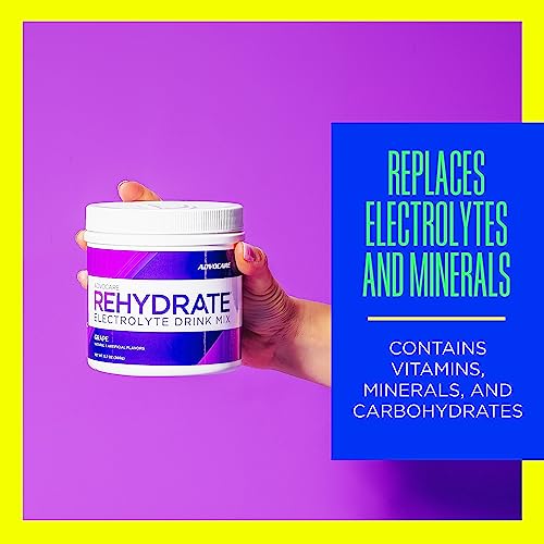 Image of AdvoCare Rehydrate - Electrolyte Drink Mix - Includes Magnesium, Sodium, Potassium & Calcium - Antioxidant & Amino Acid Fortified - Supports Hydration & Recovery - Grape, 12.7 oz