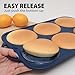 Vnray 4 Inch Jumbo Silicone Muffin Top Pan with Metal Frame, Non Stick Silicone Egg Mold for Oven, Large Whoopie Pie Baking Pan with Handle for English Breakfast Sandwich, Egg Bite, Bun Tart, Grey