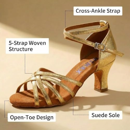 Image of MSMAX Women's Practice Ballroom Dancing Shoes Indoor Performance Latin Dance Shoes for Woman