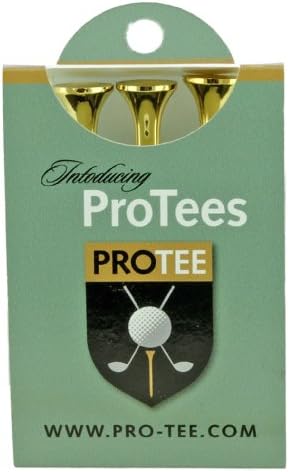 PROTEE Golf Tees (3-Pack), Gold Shiny